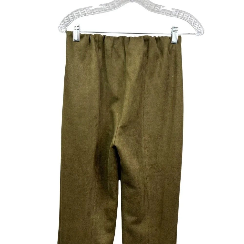 Avec Les Filles Anthropologie Womens Pants Vegan Suede Elastic Waist Green Sz M*